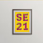 Se21 London Postcode Neon Typography Print, thumbnail 4 of 4