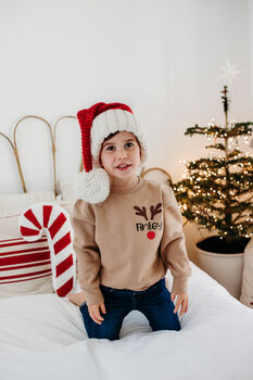 Personalised Reindeer Christmas Jumper, 3 of 5