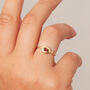 Red Garnet Gold And Silver Solitaire Ring, thumbnail 2 of 10