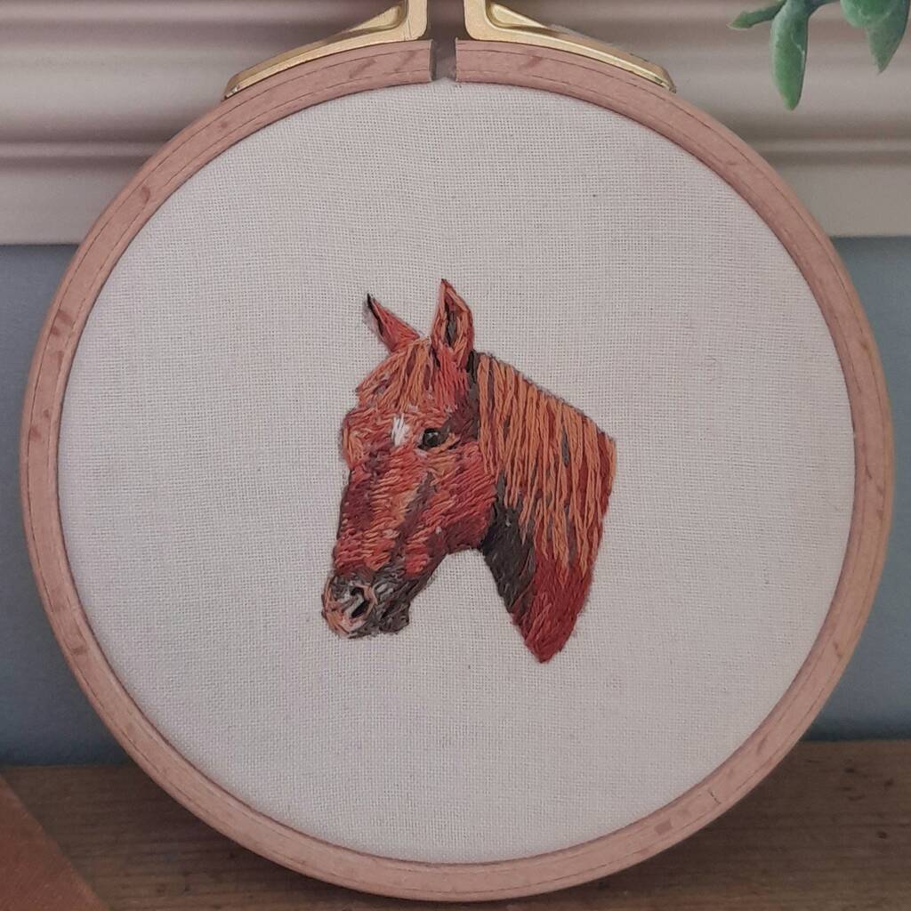 Horse Hand Embroidery Wall Art By The Accidental Stitcher