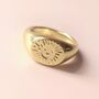 Smiling Sun Face Signet Ring, thumbnail 1 of 5