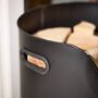 Cut Out Black Log Bucket With Poker And Tongs, thumbnail 3 of 5