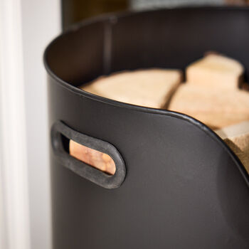 Cut Out Black Log Bucket With Poker And Tongs, 3 of 5