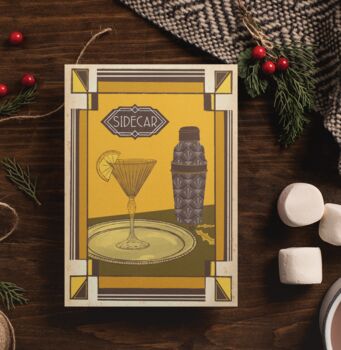 Christmas Card Pack Eight Mixed Cocktail Designs, 7 of 8