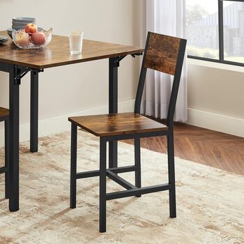 Set Of Two Dining Chair Steel Frame Industrial Style, 3 of 6