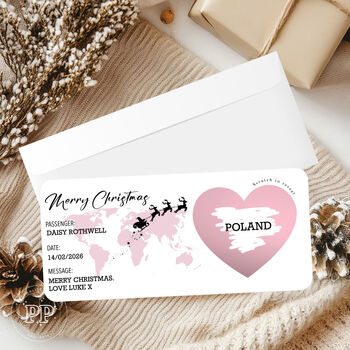 Personalised Christmas Boarding Pass, Surprise Scratch Reveal Card, 5 of 9