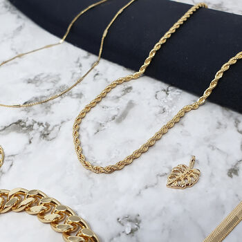 18k Gold Vermeil Plated Rope Chain Necklace, 3 of 6