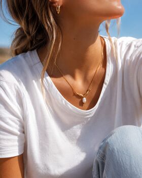Adjustable 18k Gold Fish And Pearl Charm Necklace With Removable Charms,June Birthstone Jewellery, 3 of 6