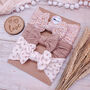 Neutral Floral Three Pack Bow Headbands, thumbnail 3 of 4