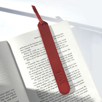Love Embossed Red Leather Bookmark, 4 of 4