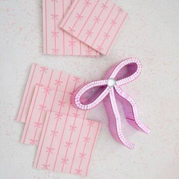 Petal Pink Signature Bow Small Party Napkins X 20, 2 of 2