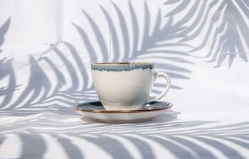 Blue Tea Cup With Saucer Porcelain, 3 of 9