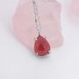 Genuine Red Garnet Droplet Necklace Sterling Silver, thumbnail 7 of 12