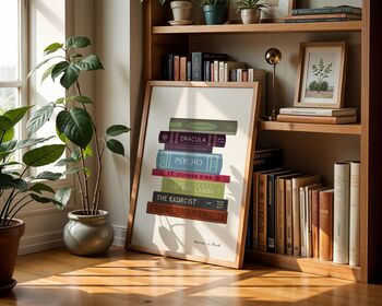 Horror Classics Book Stack Art Print, 3 of 6