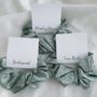 Bridesmaid Sage Green Satin Scrunchie, thumbnail 2 of 2