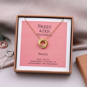 Sterling Silver Happy 40th Birthday Necklace, 3 of 4