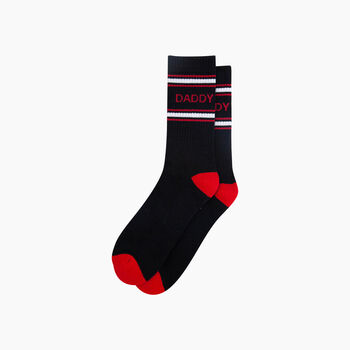 Daddy Organic Cotton Sports Socks In Black, 3 of 4