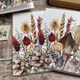 Burgundy Dried Flowers Notecards, thumbnail 3 of 4