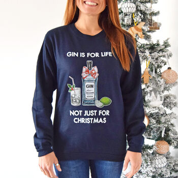 'Gin Is For Life' Christmas Jumper, 2 of 9