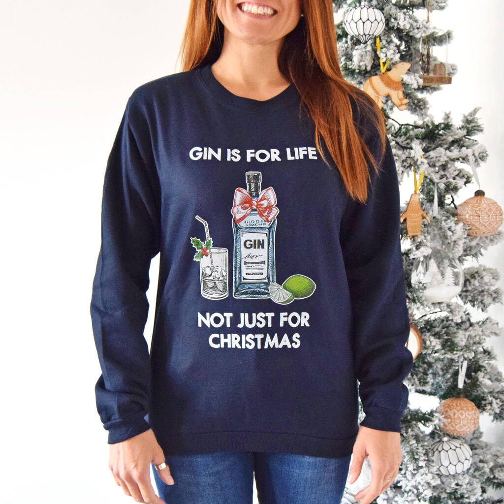 'Gin Is For Life' Christmas Jumper, 1 of 6