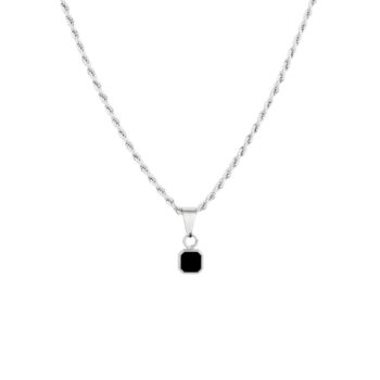 Mini Black Onyx Pendant Necklace For Men, 7 of 12