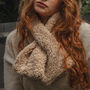 Cream Teddy Fleece Scarf, thumbnail 1 of 4