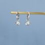 Sterling Silver White Opal Planet And Star Huggie Hoop Earrings, thumbnail 2 of 11