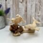 Hand Carved Wooden Whale Pair Sculpture Ornament, thumbnail 3 of 12