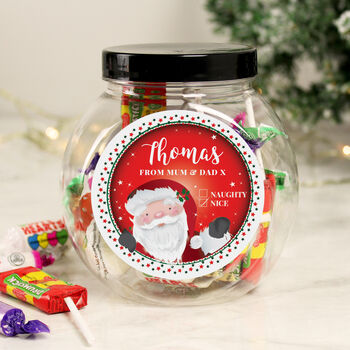Personalised Santa Christmas Sweet Jar – Stocking Filler, 3 of 4