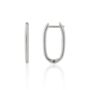 Oval Rectangular Oblong Hoop Earrings Sterling Silver, thumbnail 3 of 4