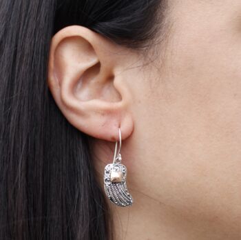 Angel Wing Earrings 925 Silver And 18 Ct Gold, 2 of 4