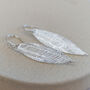Sterling Silver Textured Palm Earrings, thumbnail 2 of 8
