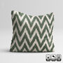 Green Zig Zag Hand Woven Ikat Cushion Cover, thumbnail 1 of 10