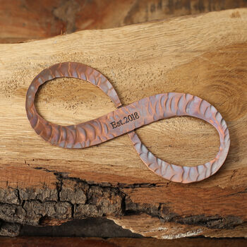 7th Anniversary Gift Copper Infinity Sculpture, 6 of 8