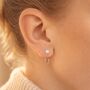 Dainty Sterling Silver Star Pull Through Earrings, thumbnail 1 of 7