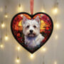 West Highland Terrier Stained Glass Effect Heart Suncatcher, thumbnail 2 of 5