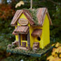 Personalised Yellow Lodge Wooden Bird House, thumbnail 4 of 8