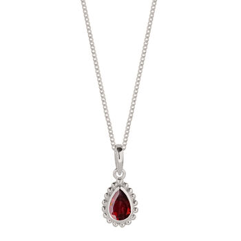 January Birthstone Garnet Sterling Silver Necklace, 2 of 12