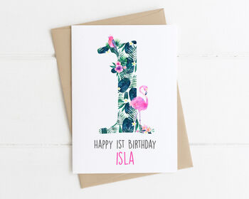 Personalised Children's Birthday Card Flamingo, 6 of 7