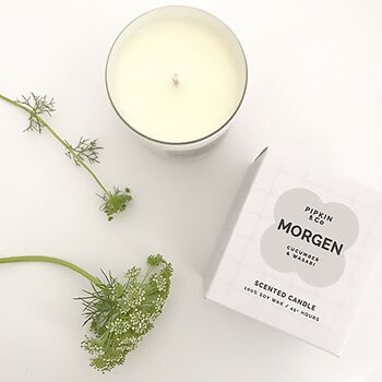 'Morgen' Cucumber And Wasabi Scented Soy Candle, 4 of 6
