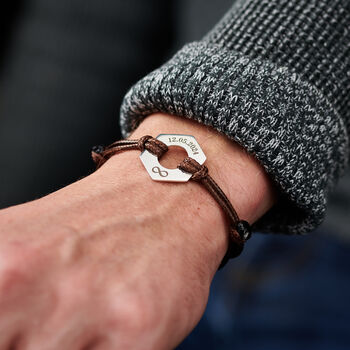 Personalised Men's Infinity Date Sterling Silver Bracelet, 5 of 6