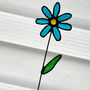 Stained Glass Everlasting Flower Blue Daisy Sun Catcher, thumbnail 7 of 7