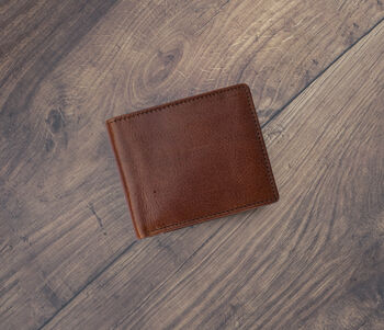 Brown Leather Wallet Luxury Italian Leather Bifold Rfid Protected, 2 of 9