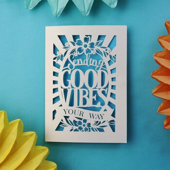 Sending Good Vibes Your Way Paper Cut Card, 5 of 5