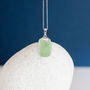 Sterling Silver Jade Rectangle Necklace, thumbnail 2 of 11