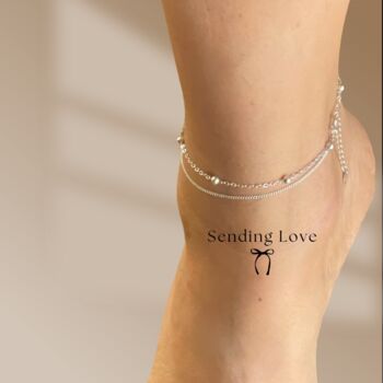 Sterling Silver Ankle Bracelet Christmas Gift, 3 of 6