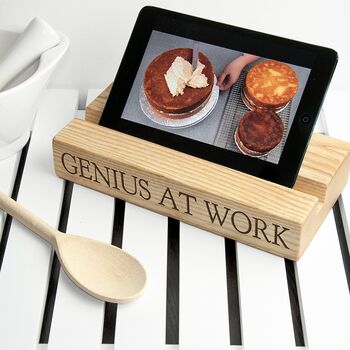 Personalised Single Oak Tablet Holder, 3 of 7