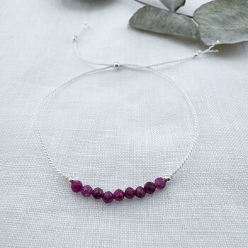 Ruby Silk Bracelet July Birthstone Jewellery, 6 of 6