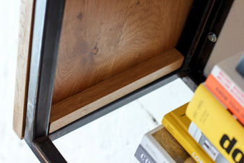 Orla Welded Steel Box Section And Premium Oak Shelves, 4 of 10
