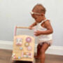 Personalised Wooden Pastel Pink Activity Walker Toy, thumbnail 1 of 10